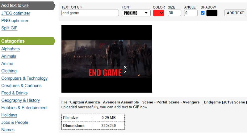 GIF GIFs GIFにテキストを追加