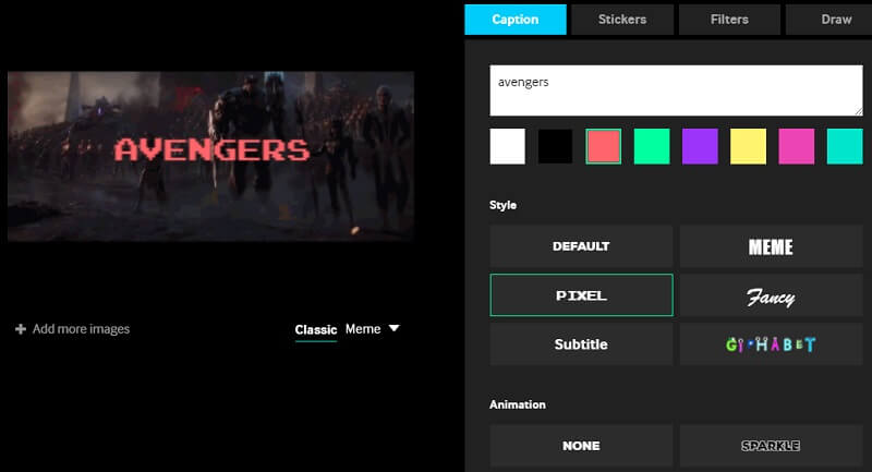 GIPHY GIFにテキストを追加