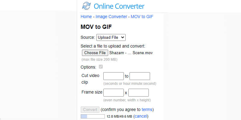 Online Converter MOVをGIFに変換