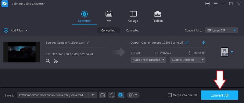 Vidmore VC テキスト付きGIFを生成