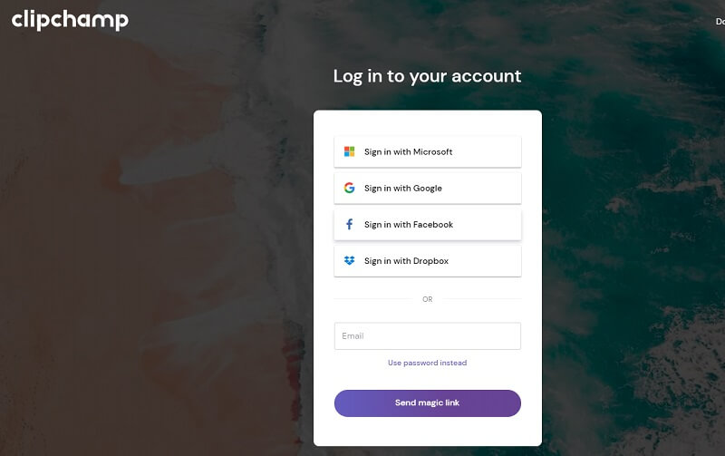 Clipchamp アカウント登録
