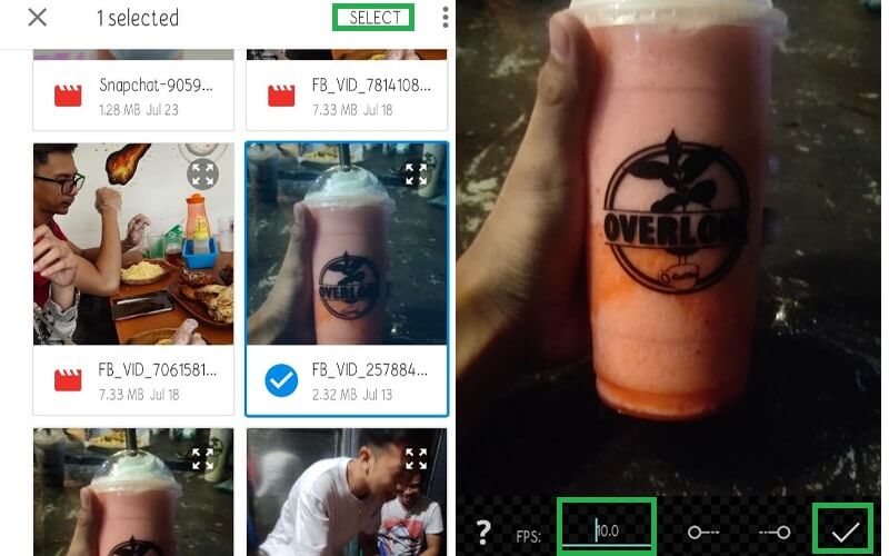 GIF Studio 出力を選択して保存