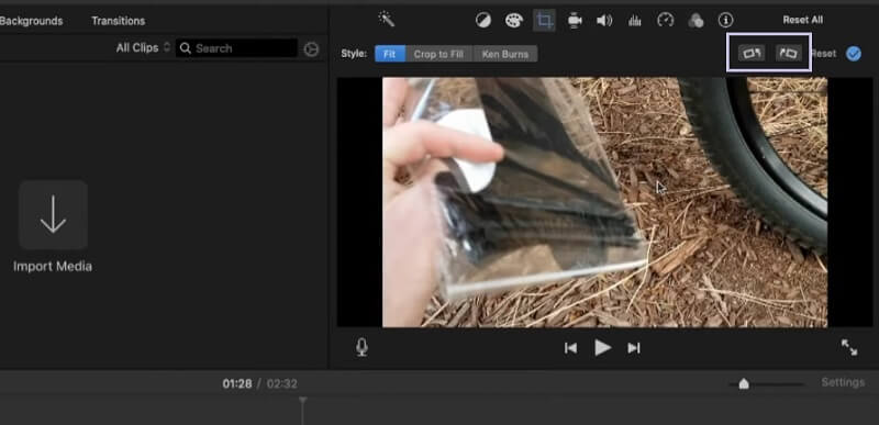 Mac版iMovie 動画の回転