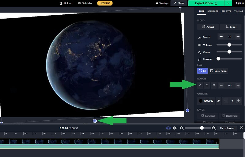 Kapwing 動画回転