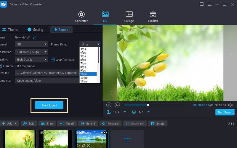 GIFとして書き出し