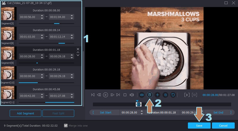 Vidmore VC GIFトリミング