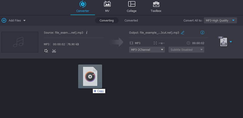 Vidmore Vc で MP3 ファイルをアップロードしてトリミング