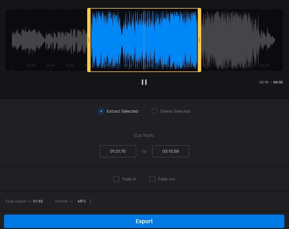 ClideoでMP3ファイルを編集