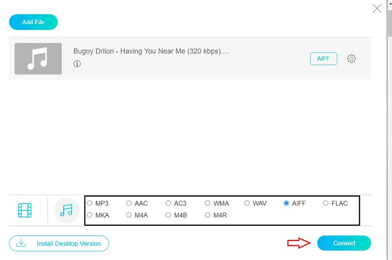 Online Vidmore 形式を選択