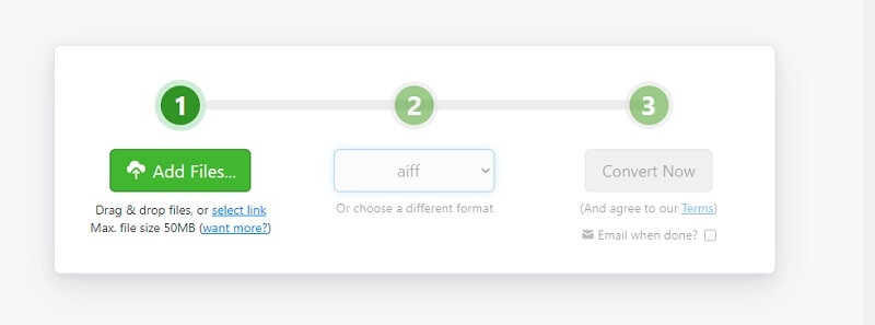 Online Zamzar インターフェース