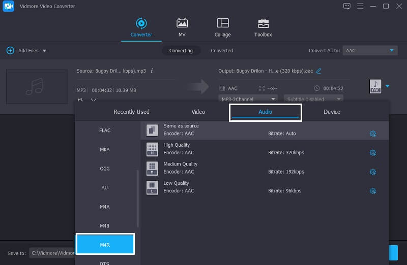 Vidmoreフォーマット