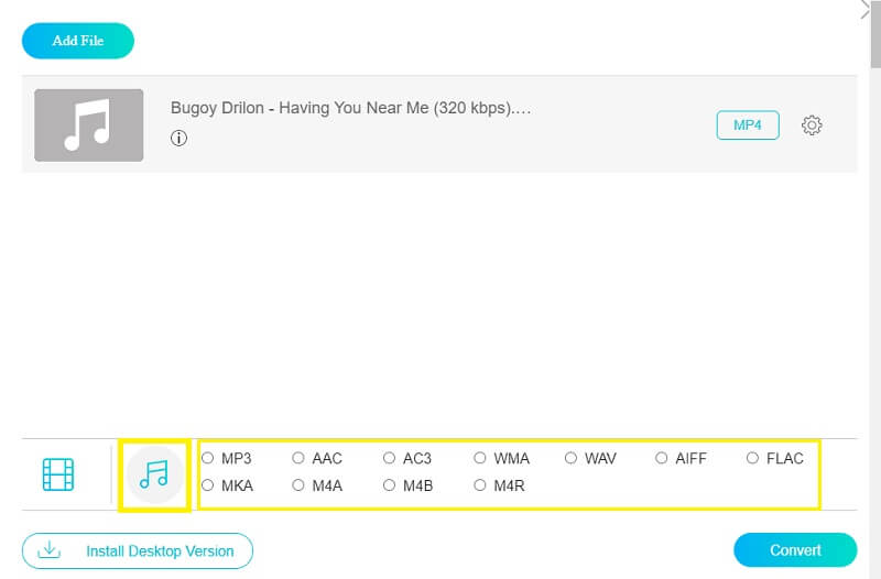 Vidmore オンライン WMA を選択