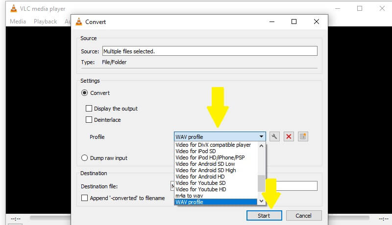 VLCメディアプレーヤー MP3をWAVに変換