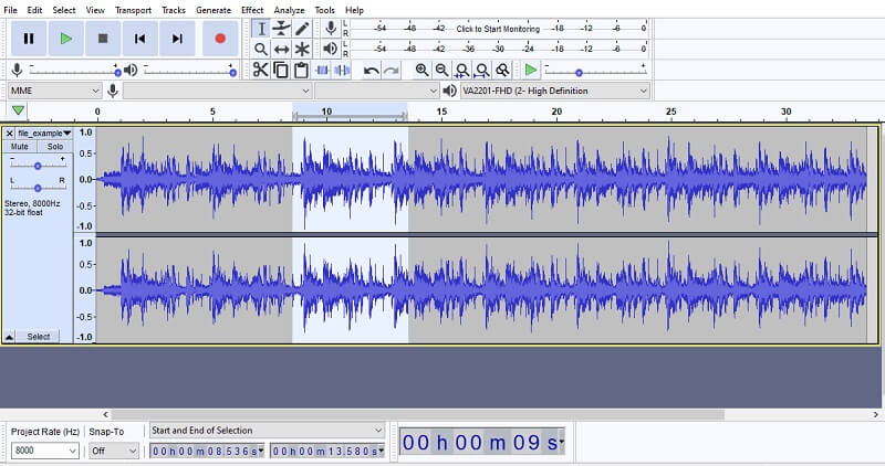 Audacity で M4A ファイルをカット