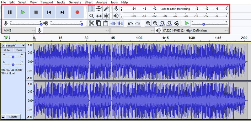 Audacity 音楽ファイルの編集