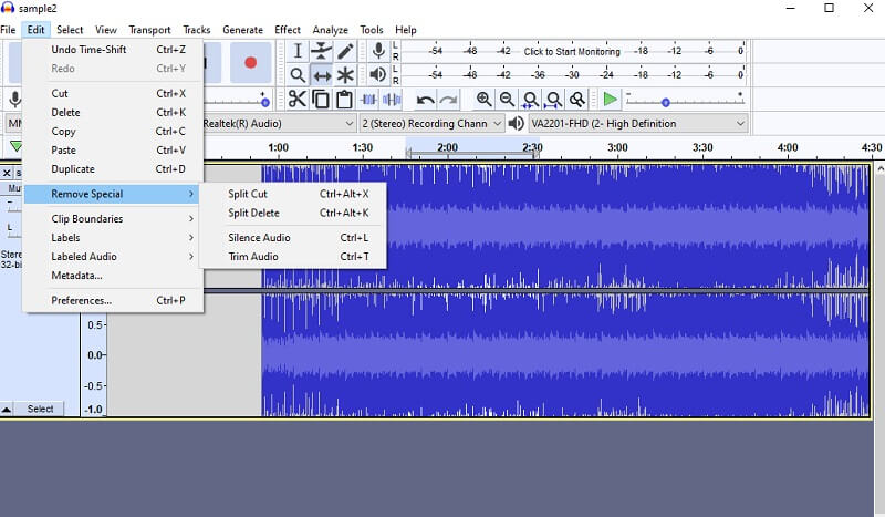 Audacity オーディオファイルの強化