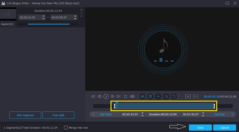 Vidmore でファイルをカット