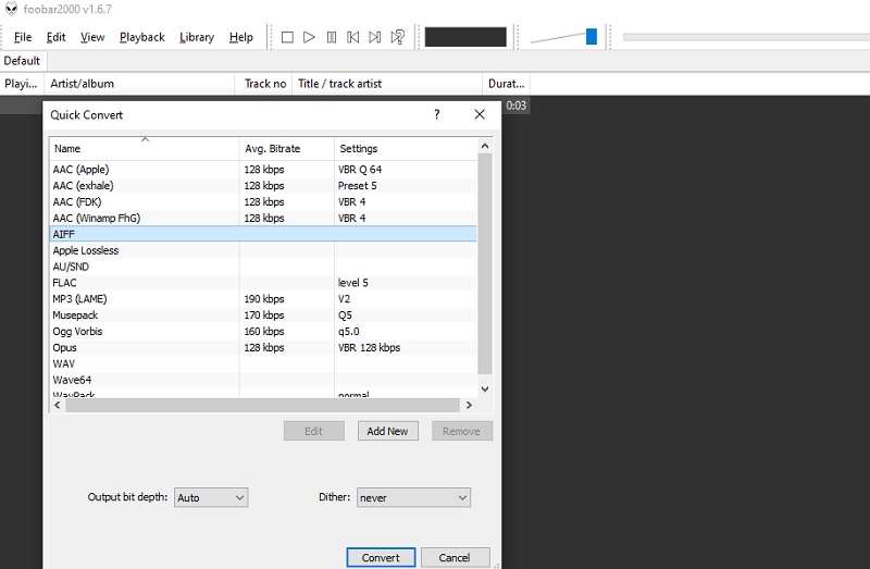 Foobar 変換インターフェース