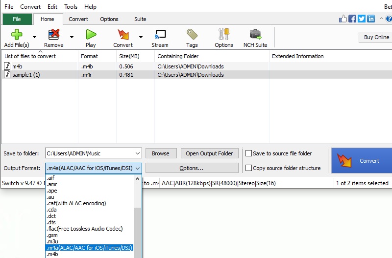 Switch Audio Editor M4B変換