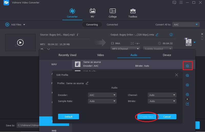 Vidmore オーディオを編集