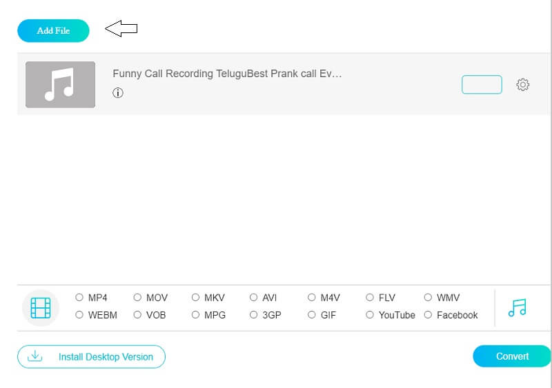 Vidmore オンライン ファイル追加