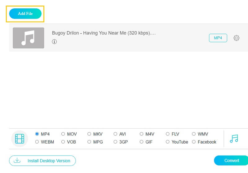 Vidmore オンライン ファイル追加