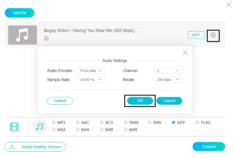 Vidmore オンライン 音質調整