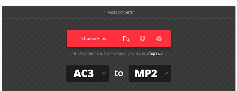 AC3 を MP2 に変換（Convertio）