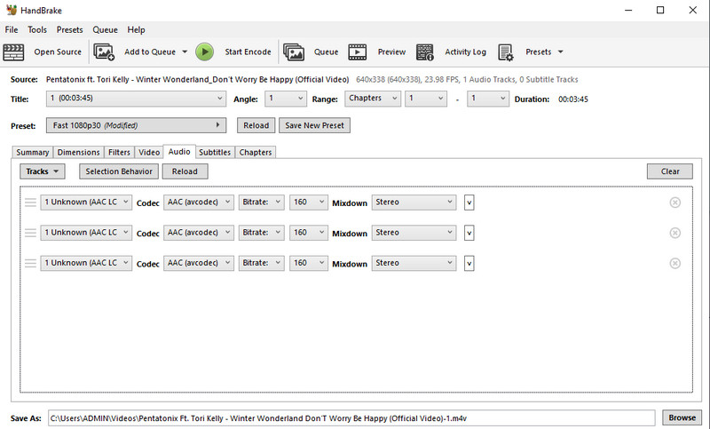 HandBrake インターフェース