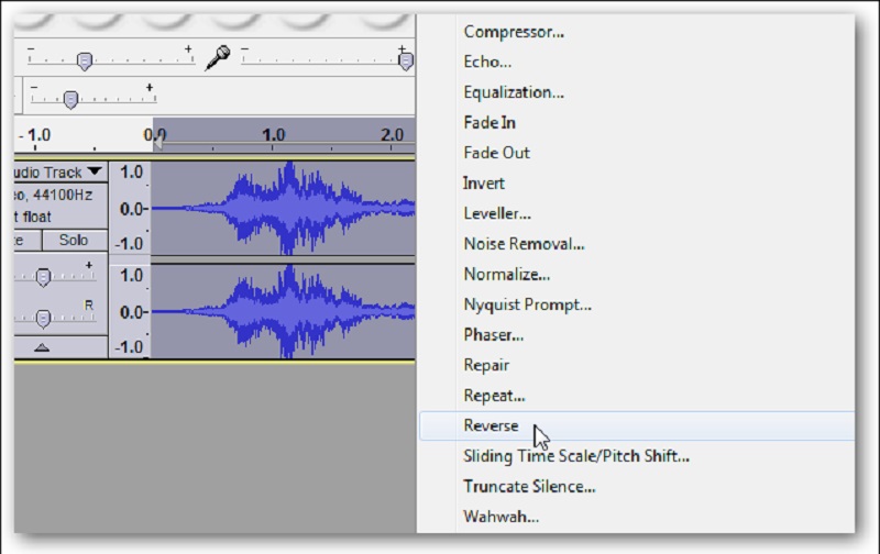 Audacity で音声を逆再生する方法