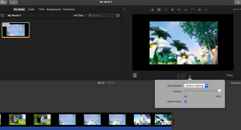 iMovie（Mac）でボイスオーバーを追加