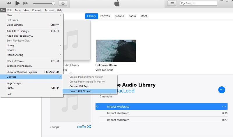 iTunes FLACをAIFFに変換