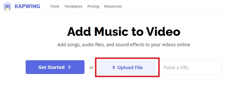 Kapwing 音声ファイルを追加