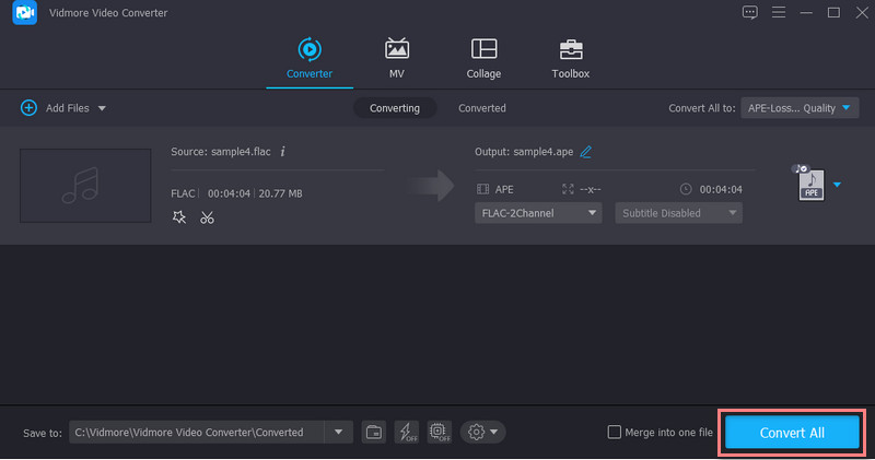 Vidmore FLACをAPEに変換