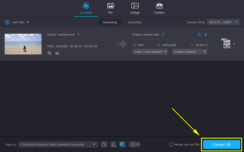 Vidmore 出力を保存