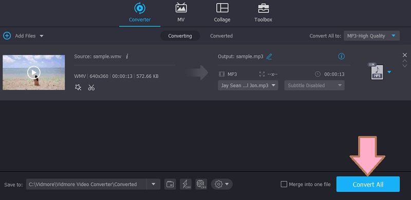 Vidmore プロジェクトを保存