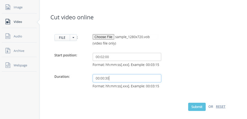 Aconvert Com カット画面