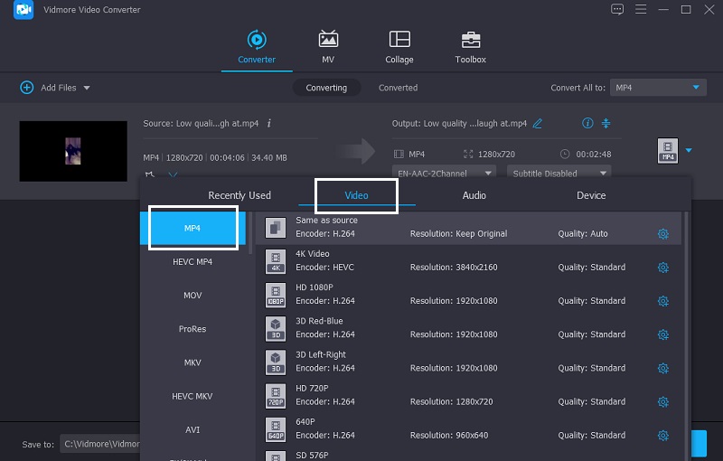 iPhone向け形式を選択 Vidmore