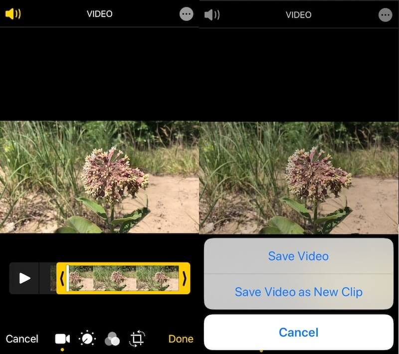 iMovie（iPhone）で動画の一部をカット