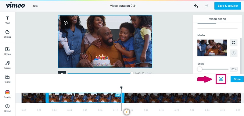 Vimeo 動画をカット