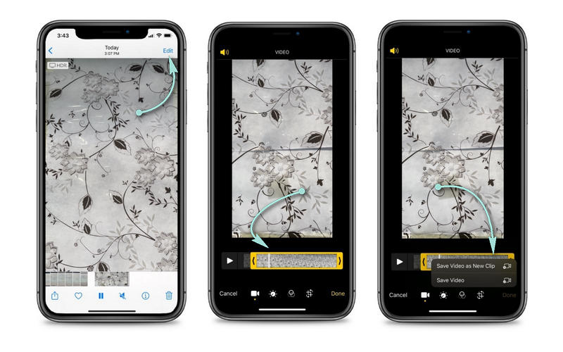 iPhone「写真」での動画カット