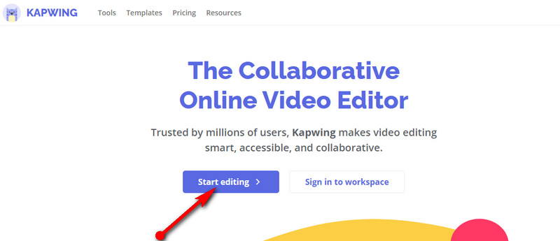 Kapwing 編集開始