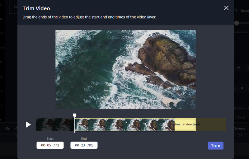 Kapwing Facebook動画トリム