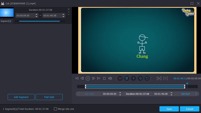 トリミングセクションへ移動 Vidmore