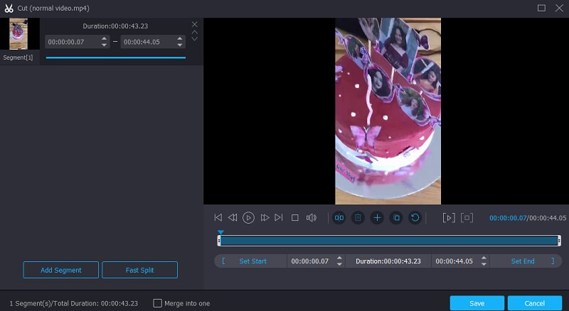 動画クリップを短くする Vidmore