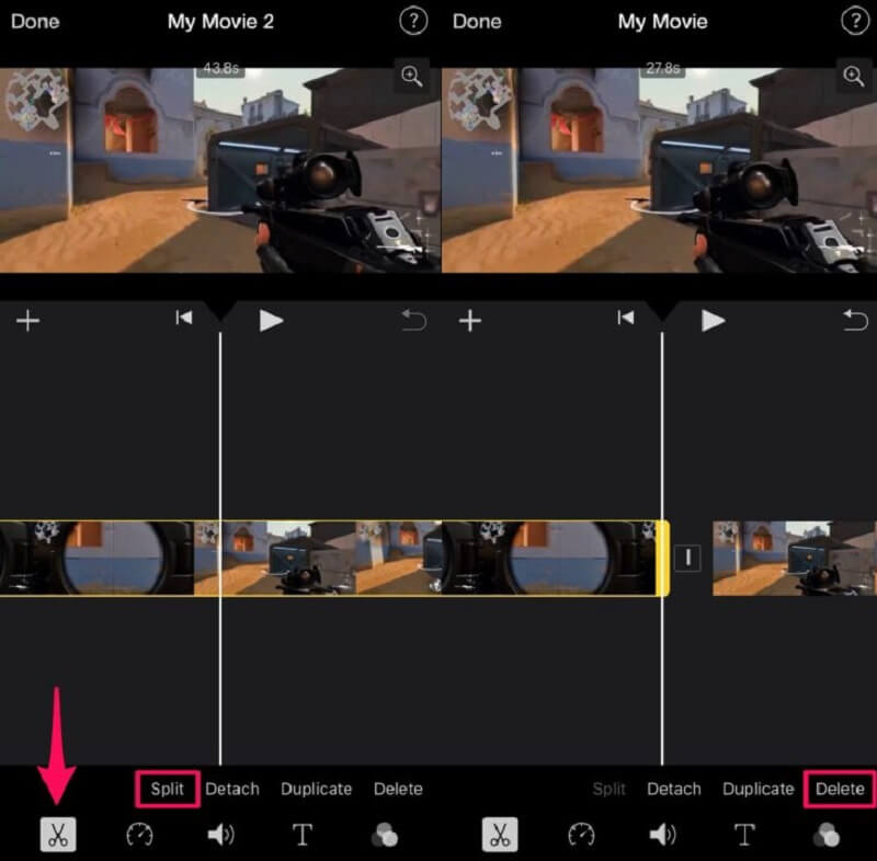 動画を短くする iMovie iPhone