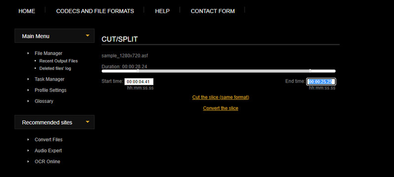 Video Toolboxカット画面インターフェース