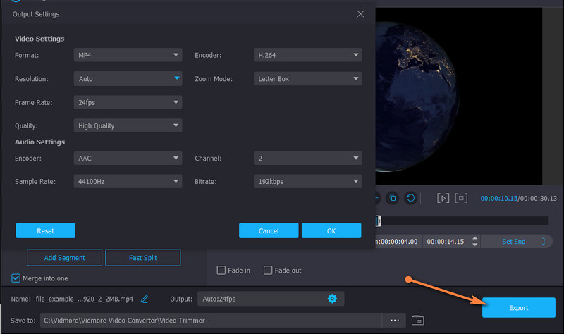 Vidmore 動画書き出し