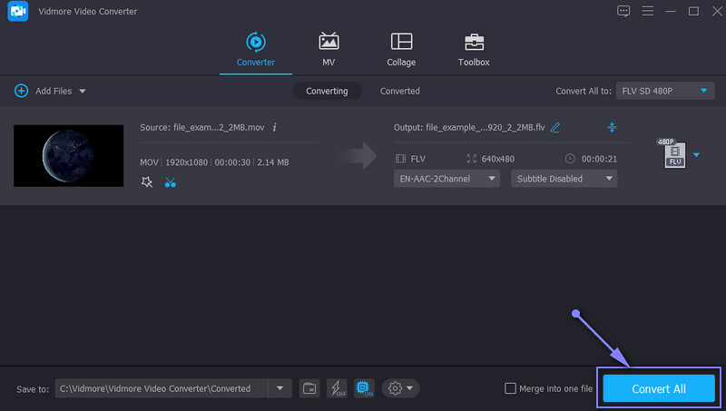 Vidmore でトリミングした MOV を保存