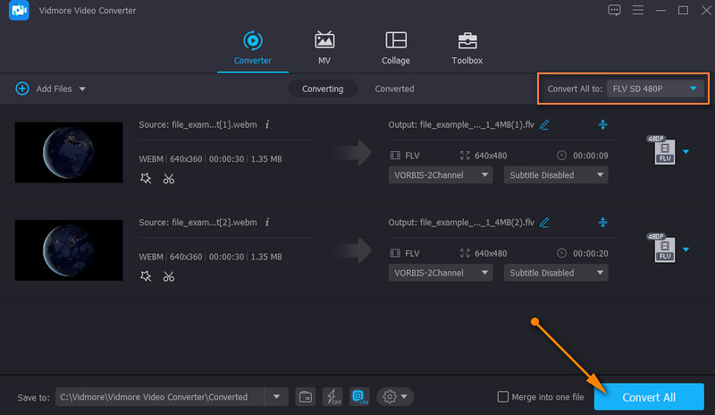 Vidmore トリミング済み WEBM を保存